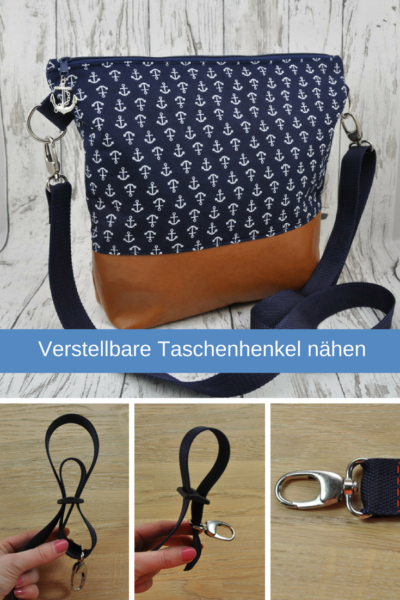 Anleitung verstellbare Taschenhenkel nähen aus Gurtband