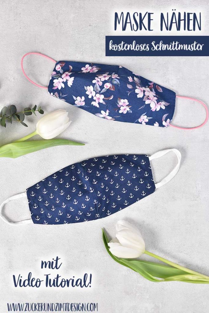Kostenloses Schnittmuster Behelfsatemschutzmaske mit Video in 2 Varianten - zuckerundzimtdesign.com