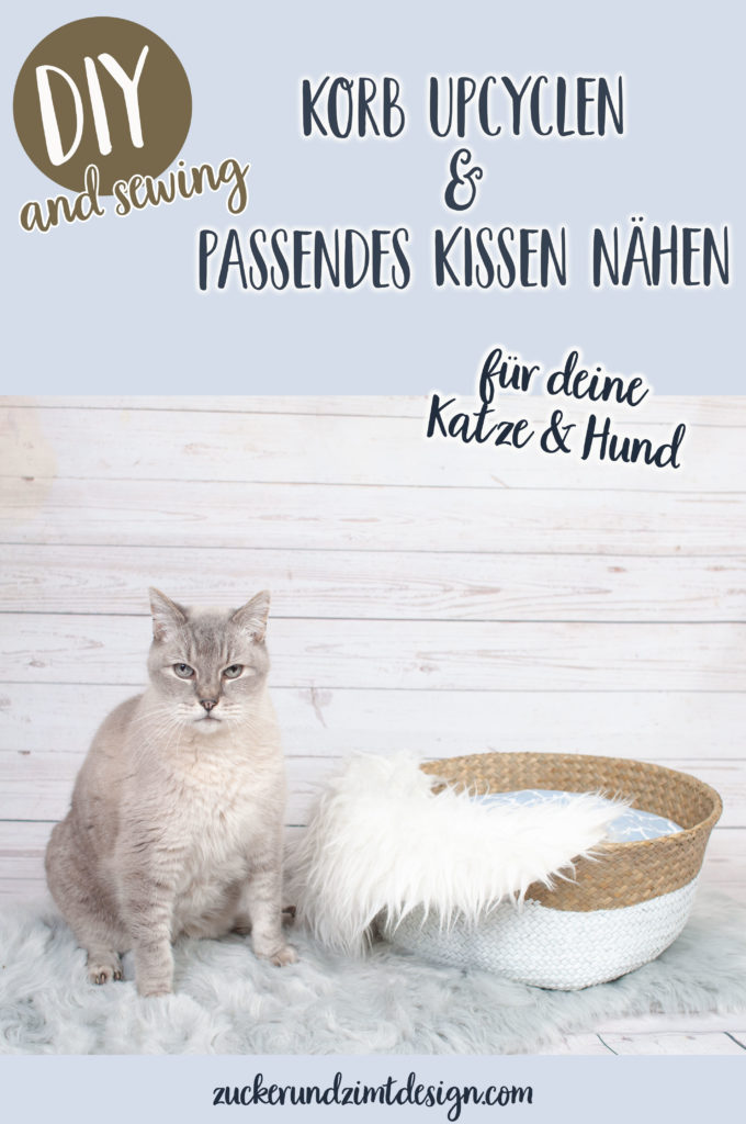 Hundekörbchen und Katzenkörbchen aus Seegraskorb selbermachen mit passender Nähanleitung für Kissen|