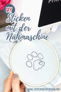 DIY Sticken und malen mit der normalen Nähmaschine - www.zuckerundzimtdesign.com