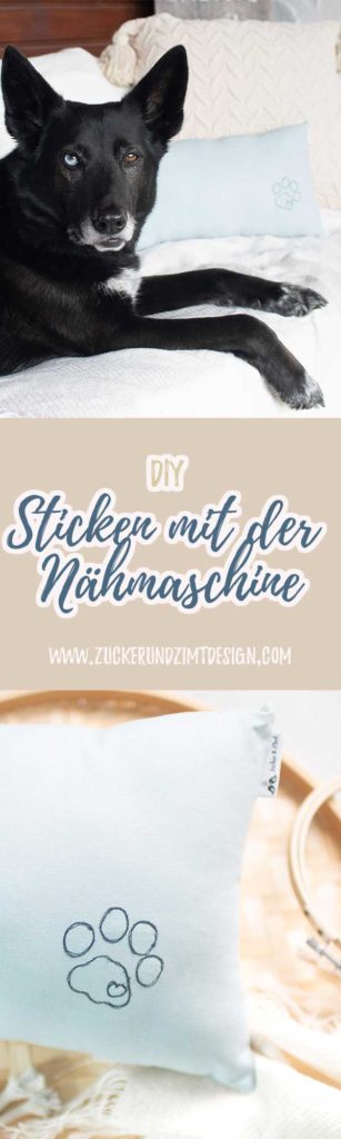 DIY Sticken und malen mit der normalen Nähmaschine - www.zuckerundzimtdesign.com